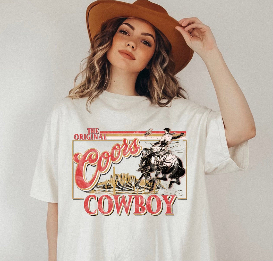 The original Coors cowboy western graphic tee - Mavictoria Designs Hot Press Express