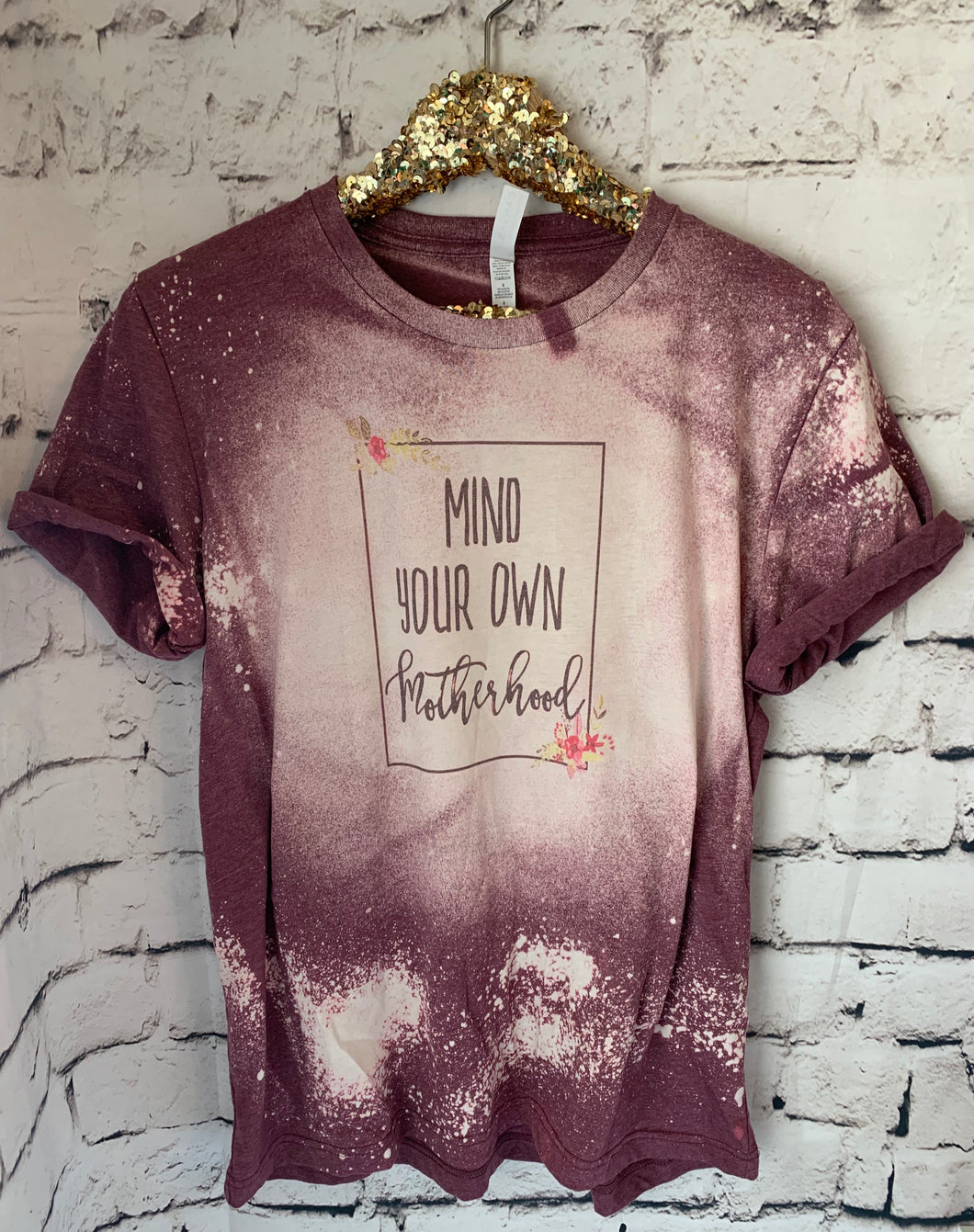 Mind your own motherhood // funny distressed bleach graphic tee - Mavictoria Designs Hot Press Express